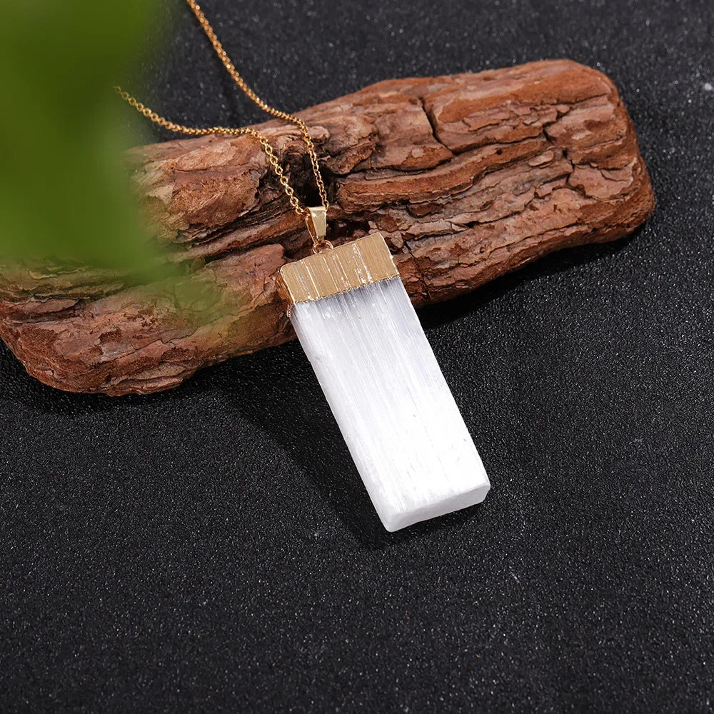 Selenite & Amethyst Hanging Pendant